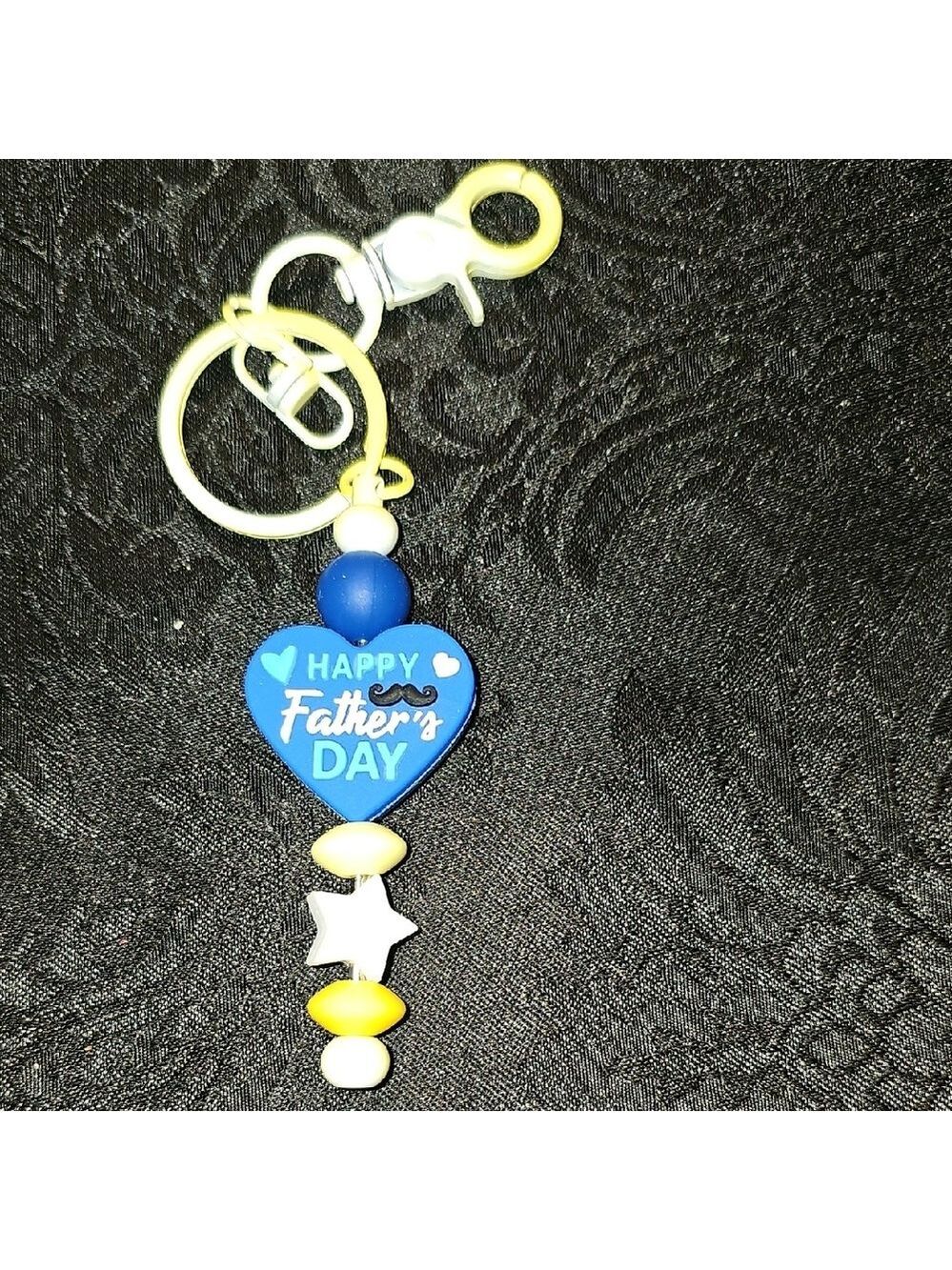 Handmade Father's Day Keychain with Heart Charm